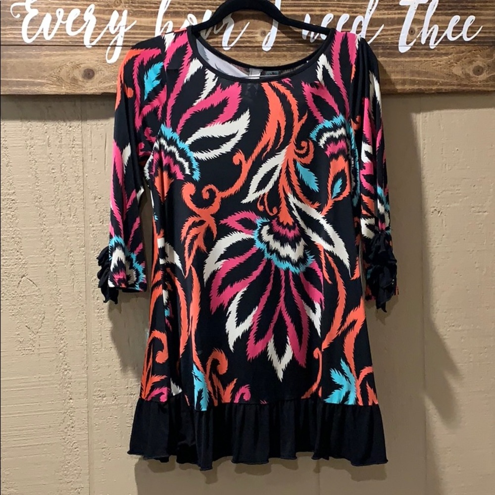 Multi color shirt.